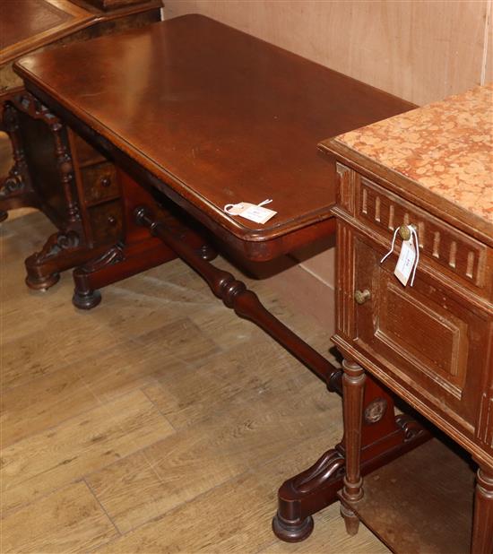 A Victorian mahogany stretcher table L.107cm